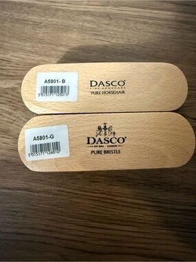 DASCO Wooden Shoe Brushes - Pure Horsehair & Pure Bristle